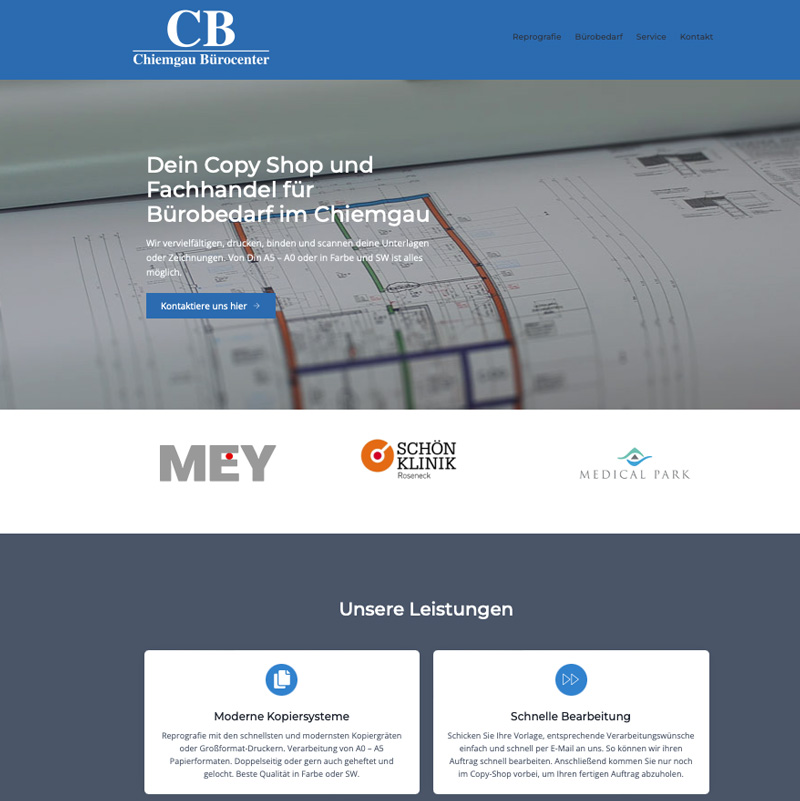 Chiemgau Bürocenter | Kundenwebseite, Bildbearbeitung, Webseiten Optimierung, SEO, Google Search Console,
