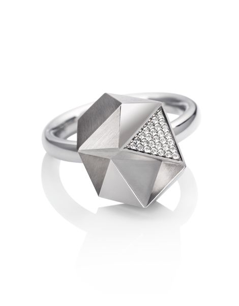 SYNO Ring Tectone-750/18kt Weissgold-Diamanten/Brillanten