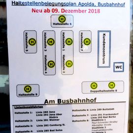 Haltestellenbelegungsplan Apolda, Busbahnhof ZOB (Aushang)