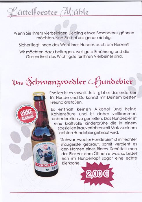 Schwanzwedler Bier - unser Hund mags :-)