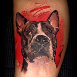 realistisches Hunde Portrait Tattoo Rattattoo Freiburg