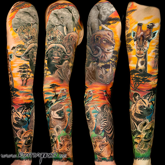 Africa Wildlife Tattoo, Rattattoo Freiburg #Rattattoo #rattattoofreiburg #tattoostudio #freiburg #tattoostudiofreiburg #tattoofreiburg #freiburgtattoo