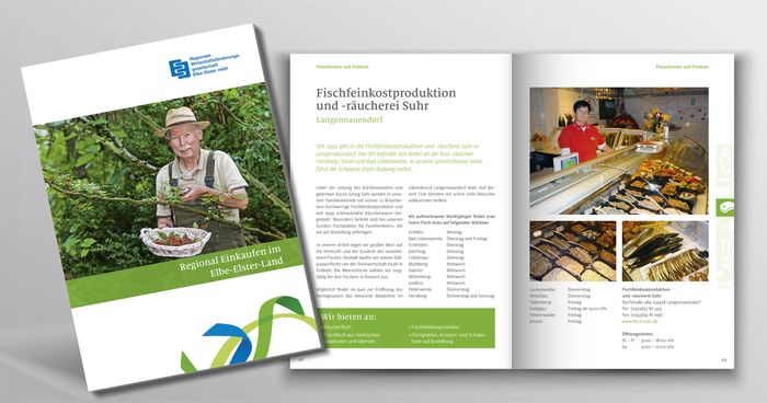 Referenz: Gestaltung einer Broschüre „Regional einkaufen im Elbe-Elster-Land“ 