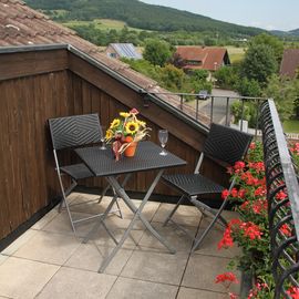 Balkon mit Blick auf den Staffelberg