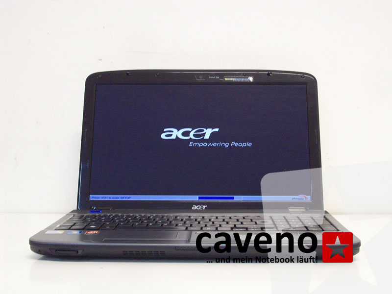 Bild zeigt ein repariertes Acer Aspire 5738G-654G50Mn Notebook, aus dem Service von Caveno in Berlin