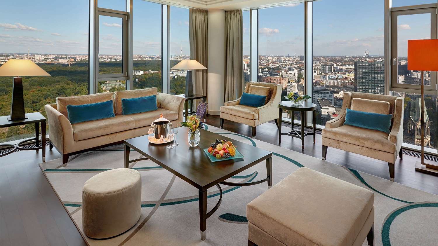 King Tower Suite Living Area at Waldorf Astoria Berlin