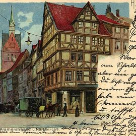 eine alte Postkarte zeigt die Kramerstraße