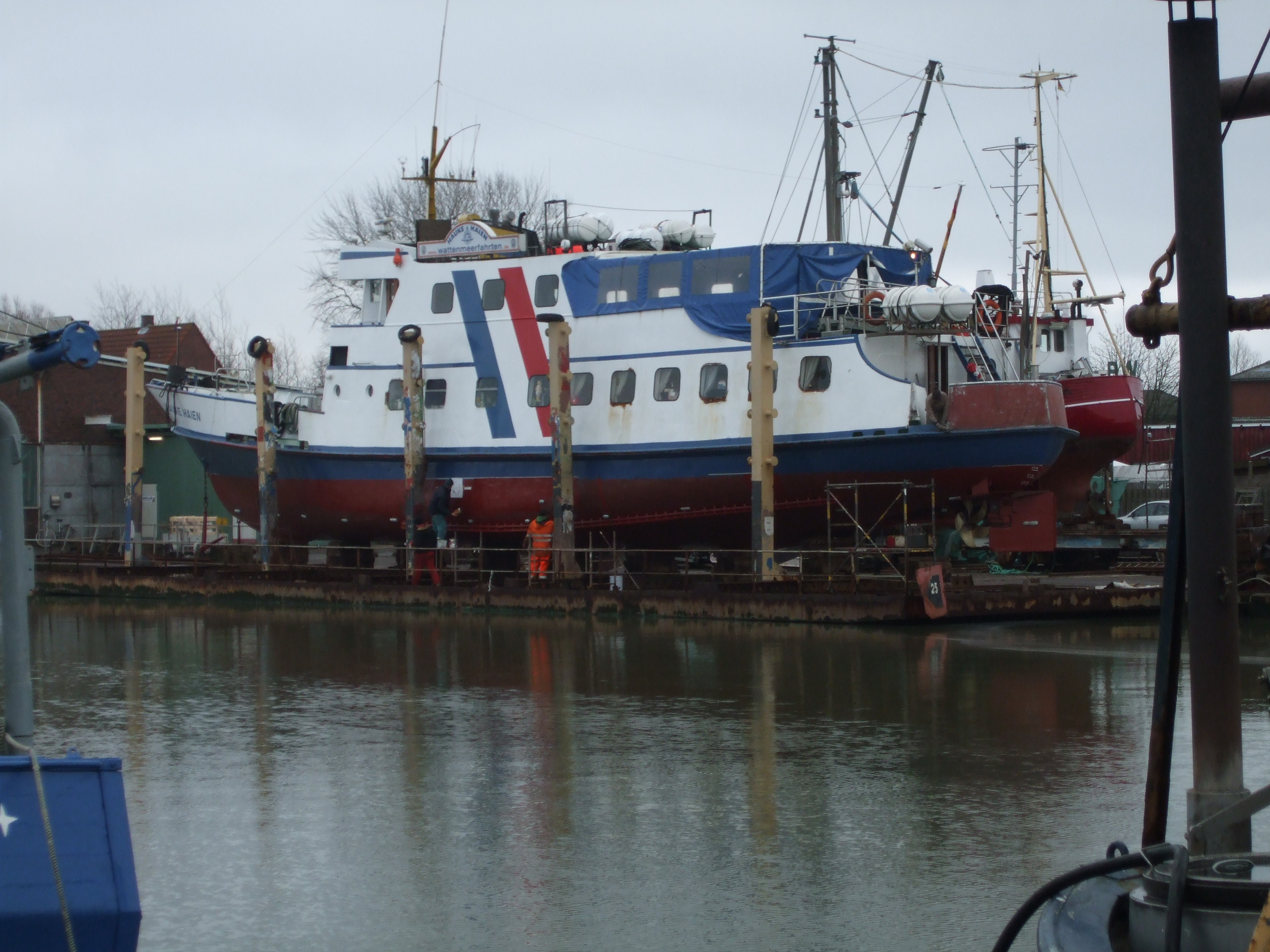 MS Hauke Haien im Januar 2012 in Büsum zur Werftüberholung