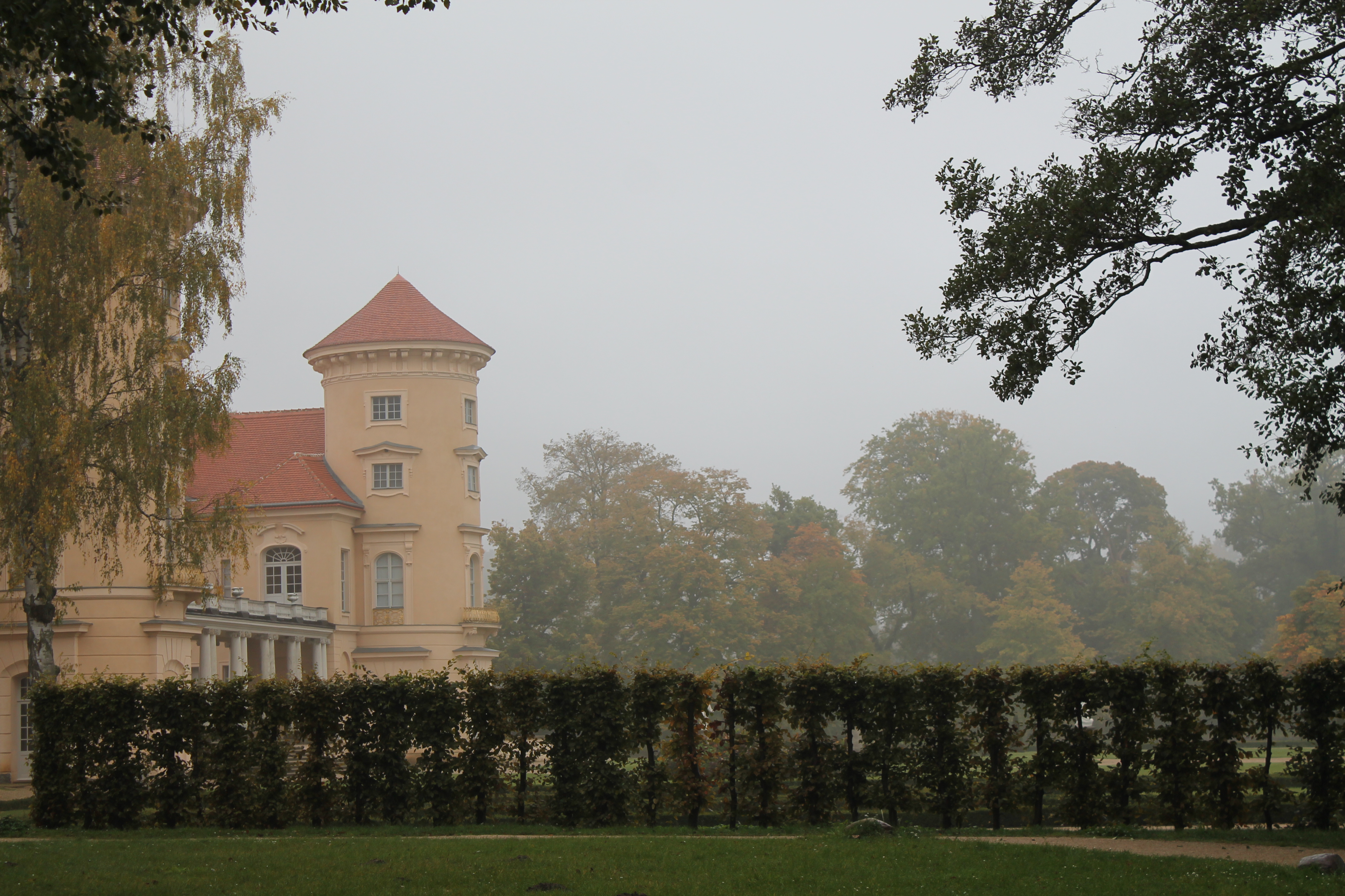 Schloss mit Nebelvorhang