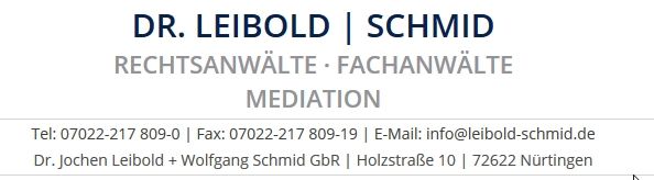 Anwaltskanzlei Dr. Jochen Leibold + Wolfgang Schmid GbR