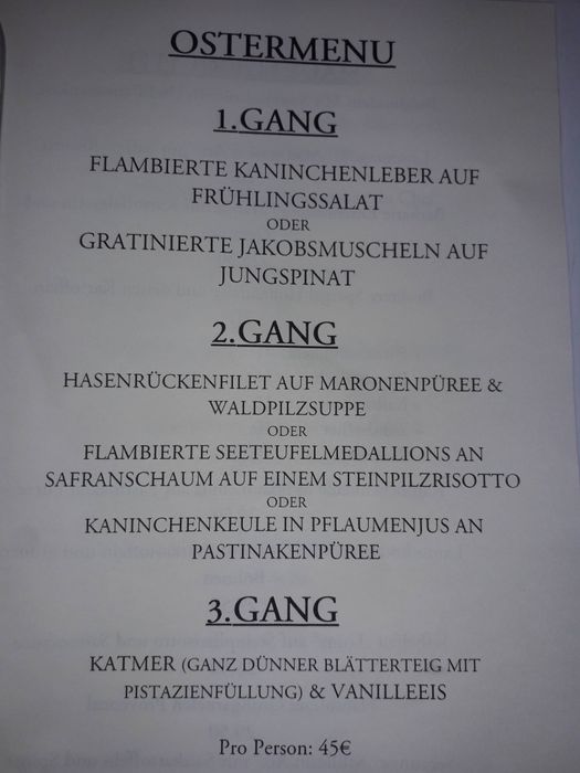 Das Ostermenu 2022