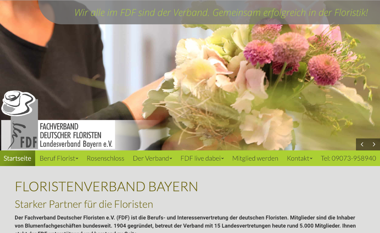 Floristenverband Bayern Webseite