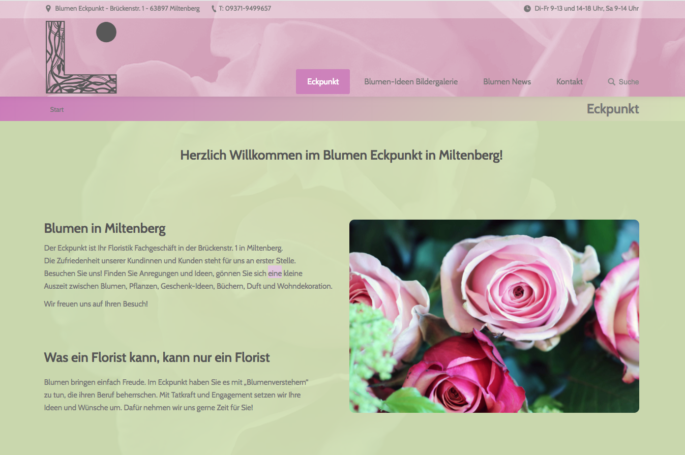 Blumen Eckpunkt Webseite