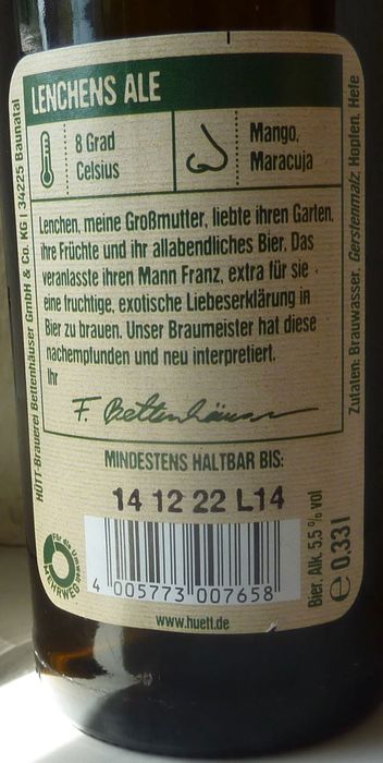 Nutzerbilder Hütt-Brauerei Bettenhäuser GmbH & Co. KG