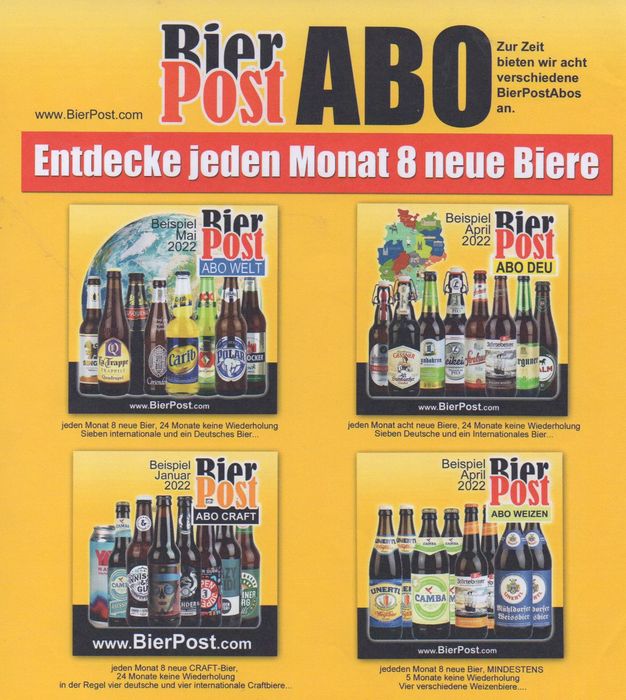 Monatliche Bierlieferung mit BierPost-Abo vom Biercontor Wildberg