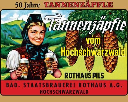 Das erste Motiv des Tannenzäpfle-Etiketts ab 1956 