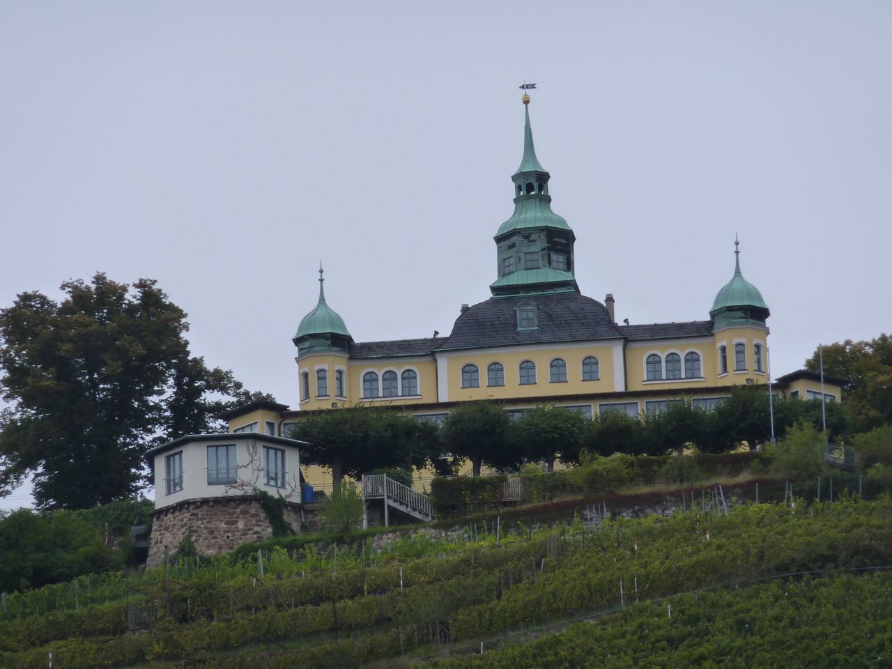 Restaurant Spitzhaus von Radebeul im Tal  aus gesehen