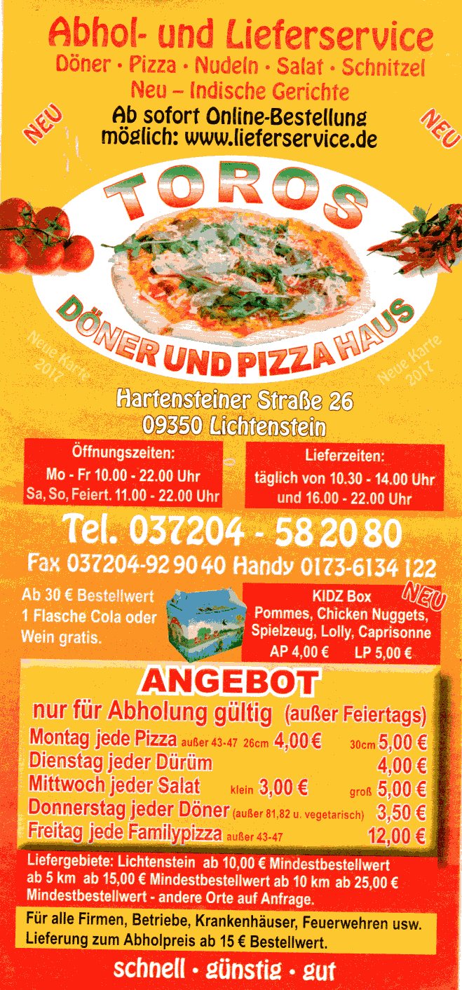 Bild 1 Toros Döner u. Pizza Haus Inh. Yousuf Muhamad in Lichtenstein/Sa.