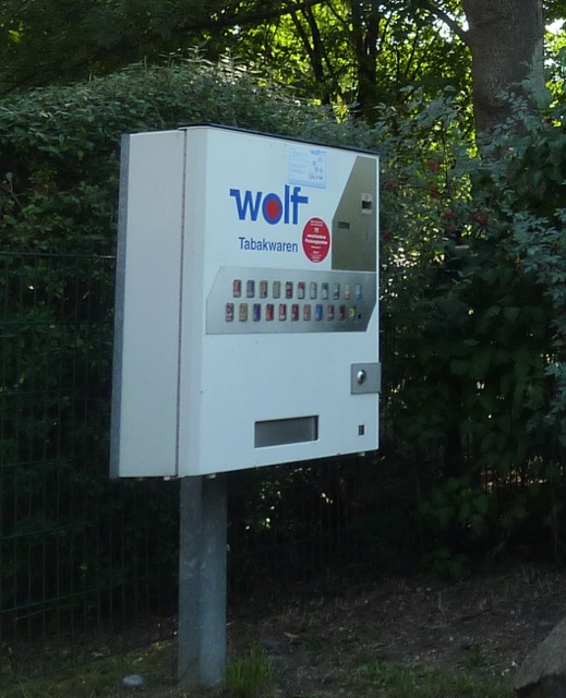 Zigarettenautomat im Liefergebiet Sachsen.