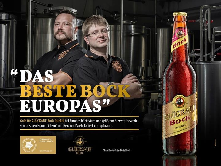 Glückauf Brauerei, Werbung für das beste europäische Bockbier.