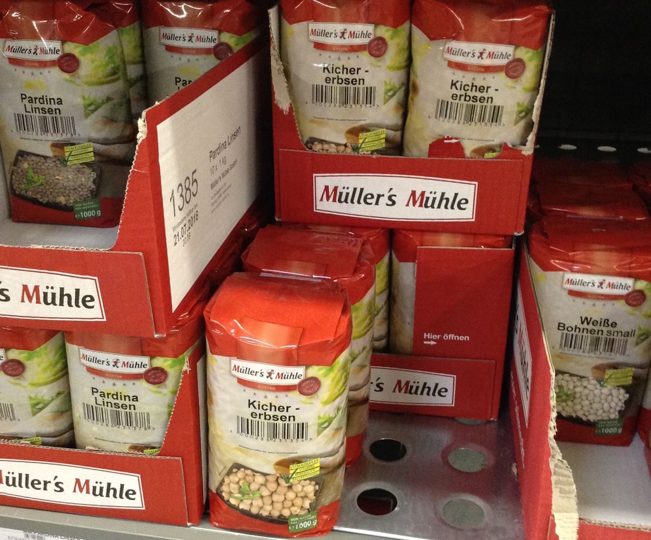 Erbsen, Bohnen, Linsen....alles von Müllers Mühle