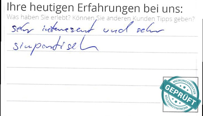 Digitalisierter Text des Meinungsmeister Bewertungsbogens