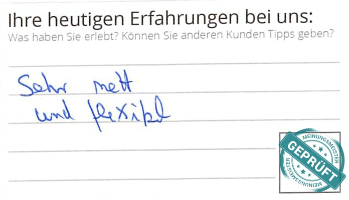 Digitalisierter Text des Meinungsmeister Bewertungsbogens