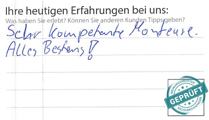 Digitalisierter Text des Meinungsmeister Bewertungsbogens