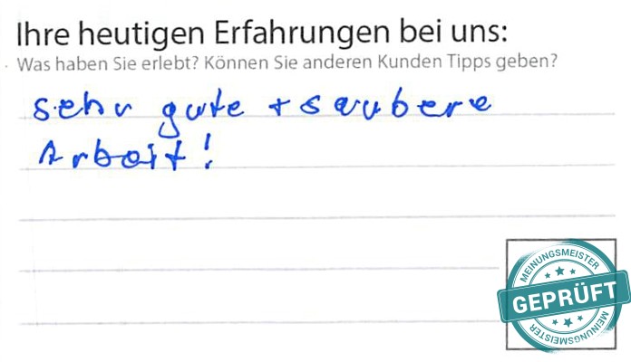 Digitalisierter Text des Meinungsmeister Bewertungsbogens