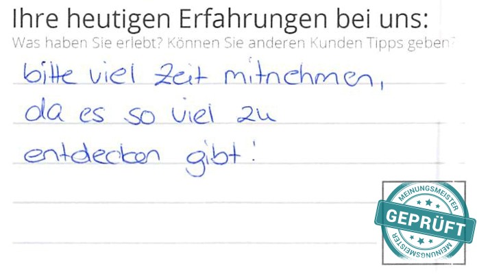 Digitalisierter Text des Meinungsmeister Bewertungsbogens