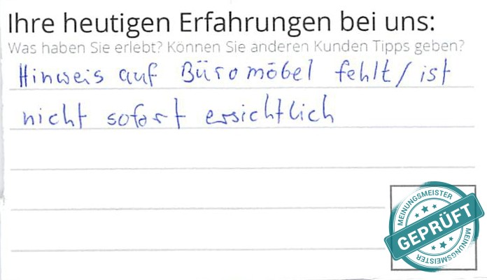 Digitalisierter Text des Meinungsmeister Bewertungsbogens