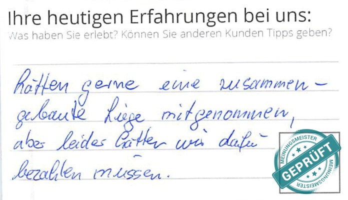 Digitalisierter Text des Meinungsmeister Bewertungsbogens