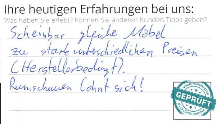 Digitalisierter Text des Meinungsmeister Bewertungsbogens