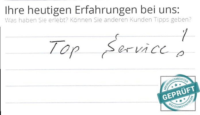 Digitalisierter Text des Meinungsmeister Bewertungsbogens