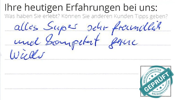 Digitalisierter Text des Meinungsmeister Bewertungsbogens