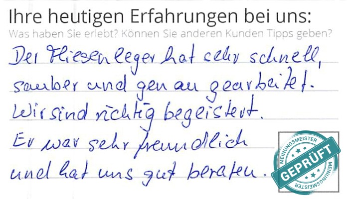 Digitalisierter Text des Meinungsmeister Bewertungsbogens