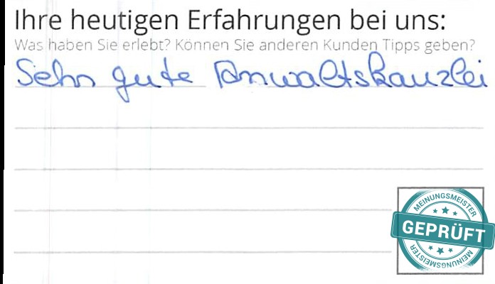 Digitalisierter Text des Meinungsmeister Bewertungsbogens