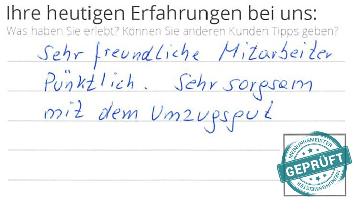 Digitalisierter Text des Meinungsmeister Bewertungsbogens