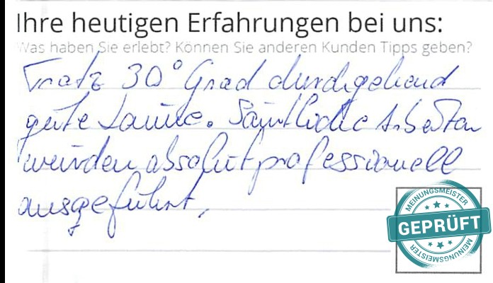 Digitalisierter Text des Meinungsmeister Bewertungsbogens