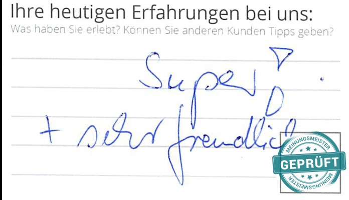 Digitalisierter Text des Meinungsmeister Bewertungsbogens