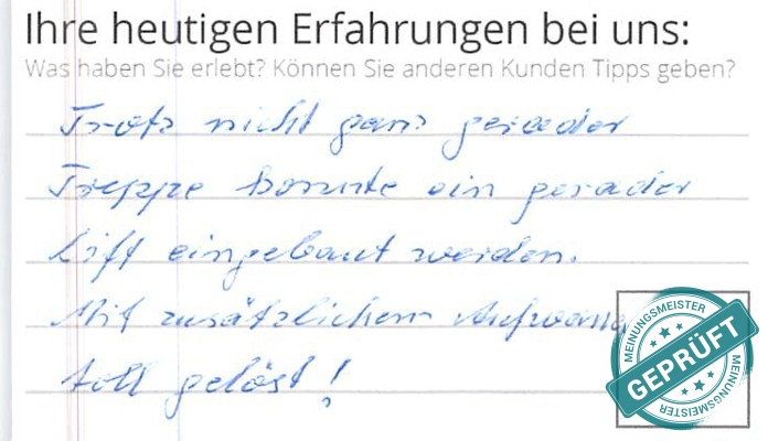 Digitalisierter Text des Meinungsmeister Bewertungsbogens