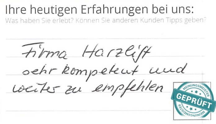 Digitalisierter Text des Meinungsmeister Bewertungsbogens