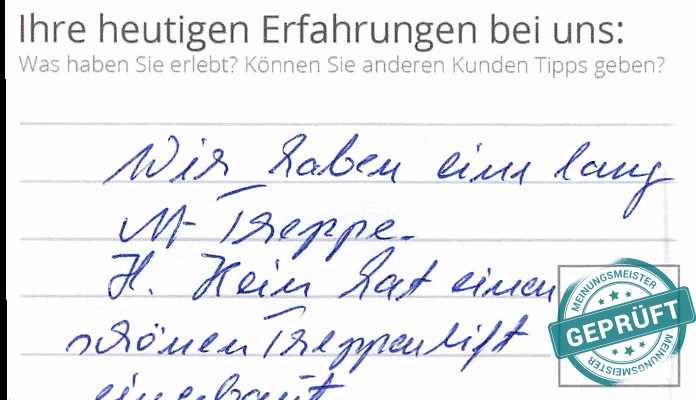 Digitalisierter Text des Meinungsmeister Bewertungsbogens