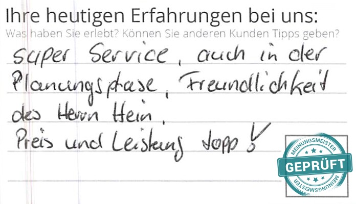 Digitalisierter Text des Meinungsmeister Bewertungsbogens