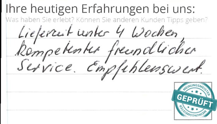 Digitalisierter Text des Meinungsmeister Bewertungsbogens