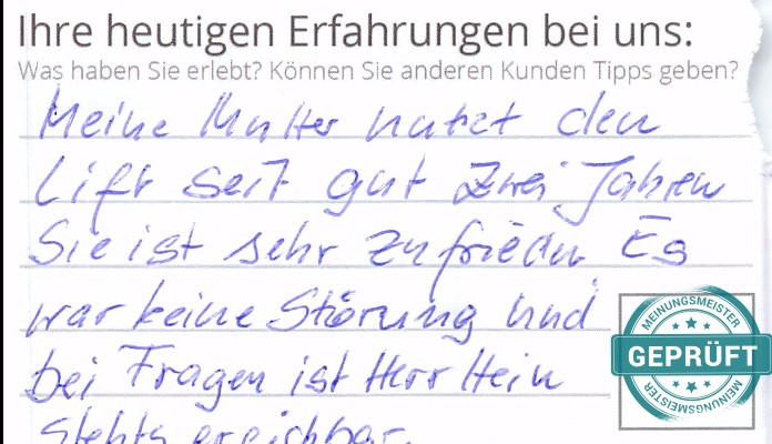 Digitalisierter Text des Meinungsmeister Bewertungsbogens