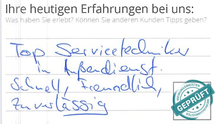 Digitalisierter Text des Meinungsmeister Bewertungsbogens