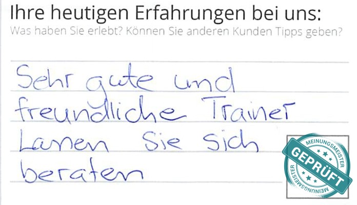 Digitalisierter Text des Meinungsmeister Bewertungsbogens