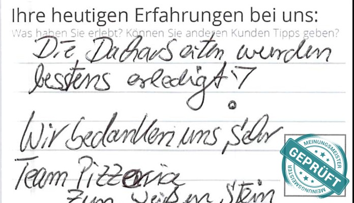 Digitalisierter Text des Meinungsmeister Bewertungsbogens