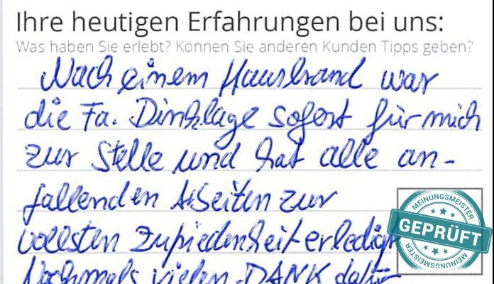 Digitalisierter Text des Meinungsmeister Bewertungsbogens